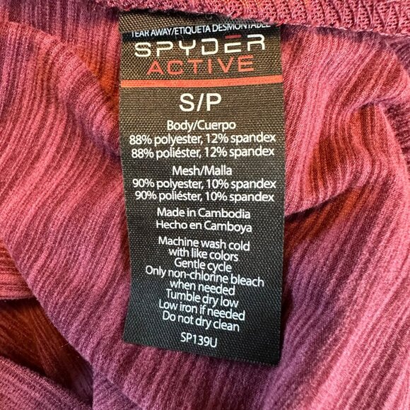 Spyder Active Womens Long Sleeve Maroon Athletic Top S - Picture 4 of 10